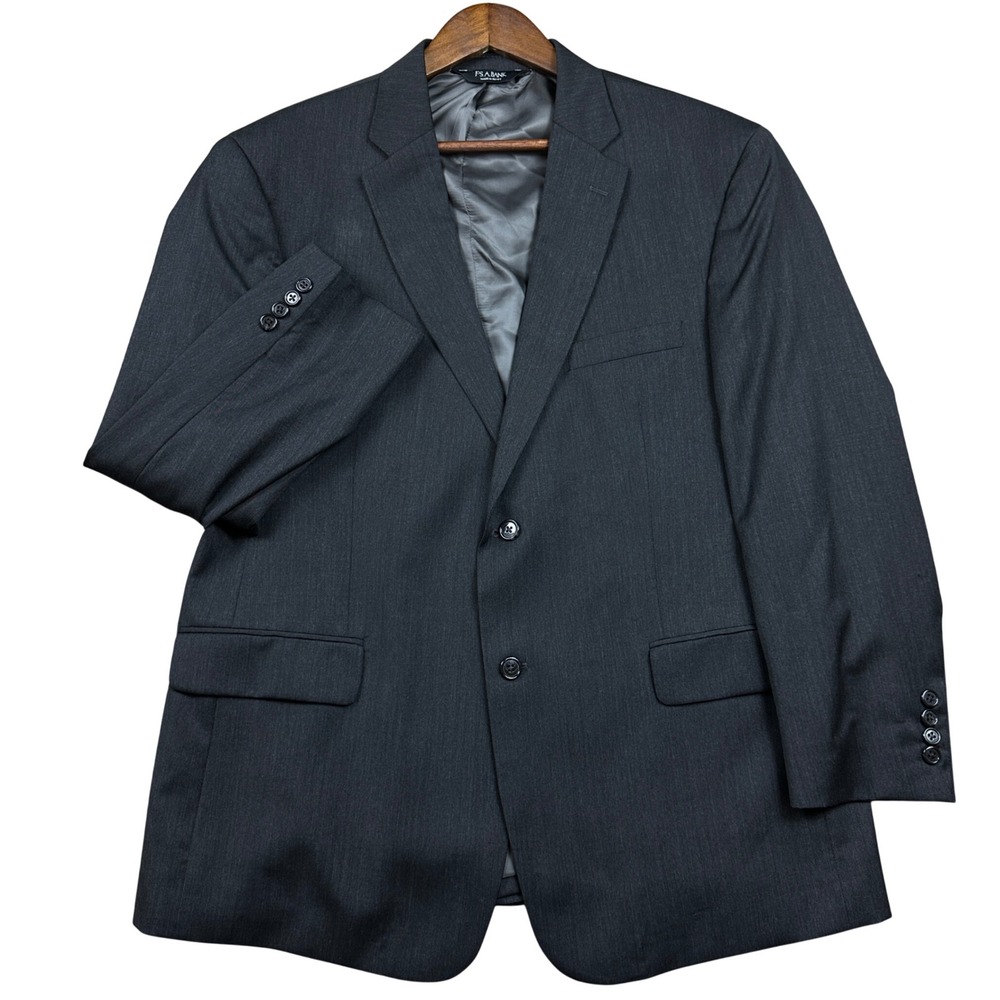Jos A Bank Signature Collection Wool Blazer 44S Charcoal Grey Suit Jacket - Picture 2 of 11